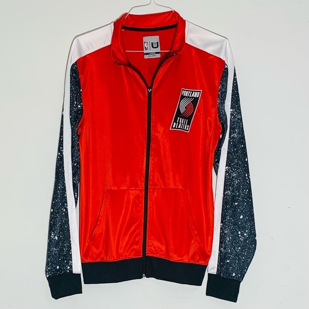 NBA Portland Trail Blazers Red and Black Jacket SZ L